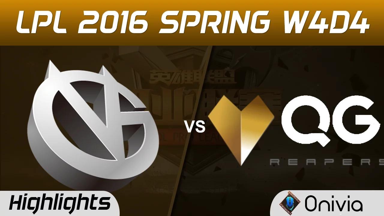 VG vs QG Highlights Game 1 Tencent LPL LoL Pro League 2016 W4D4 Vici Gaming vs Qiao Gu thumbnail