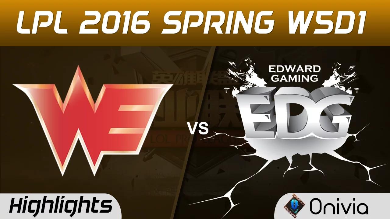 WE vs EDG Highlights Game 2 Tencent LPL LoL Pro League 2016 W5D1 Team WE vs Edward Gaming thumbnail