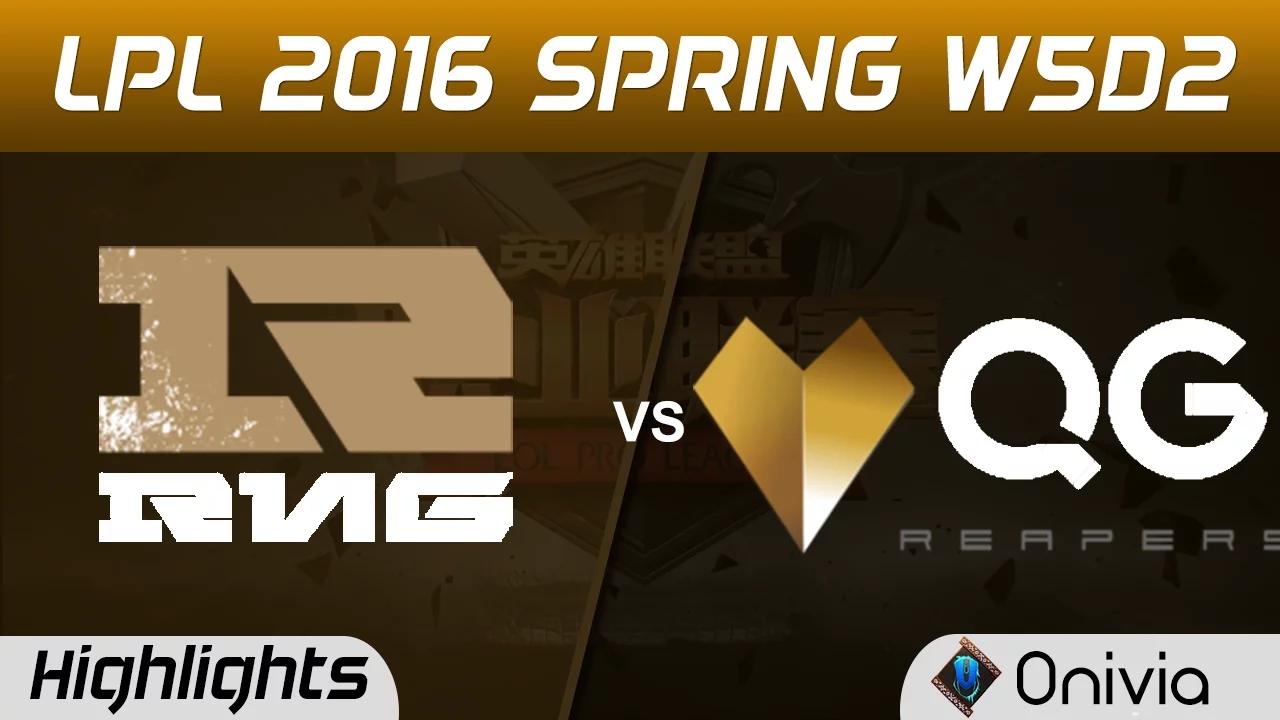 RNG vs QG Highlights Game 1 Tencent LPL LoL Pro League 2016 W5D2 Royal Never Give Up vs Qiao Gu thumbnail