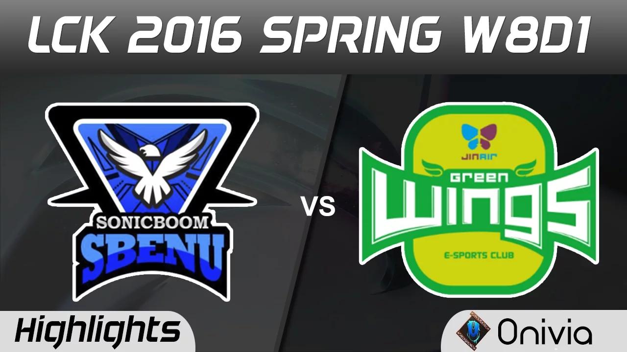 SSB vs JAG Highlights Game 1 LCK Champions 2016 Spring W8D1 SBENU vs JinAir Green Wings thumbnail