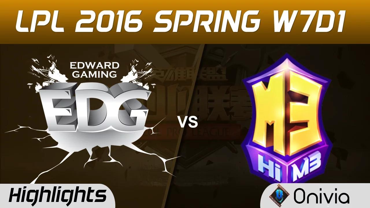 EDG vs M3 Highlights Game 1 Tencent LPL LoL Pro League 2016 W7D1 Edward Gaming vs Masters 3 thumbnail