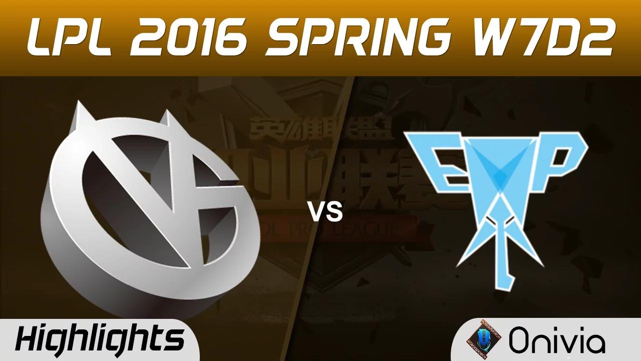 VG vs EPA Highlights Game 2 Tencent LPL LoL Pro League 2016 W7D2 Vici Gaming vs Energy Pacemaker thumbnail