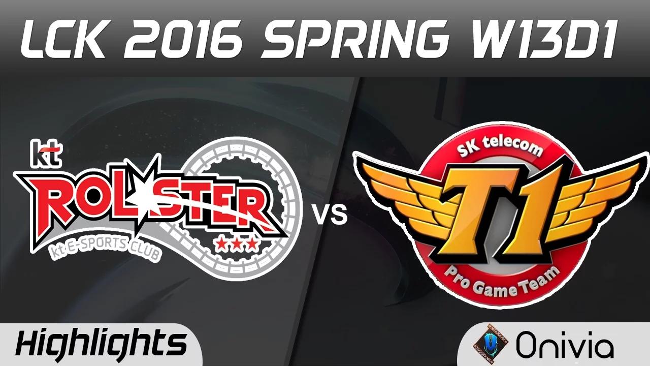 KT vs SKT Highlights Game 1 LCK Champions 2016 Spring W13D1 KT Rollster vs SK Telecom thumbnail