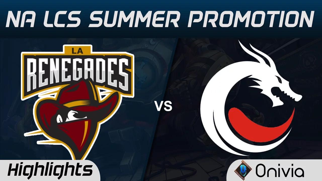 REN vs TDK Highlights Game 2 NA LCS Summer Promotion Tournament 2016 Renegades vs Dragon Knights thumbnail