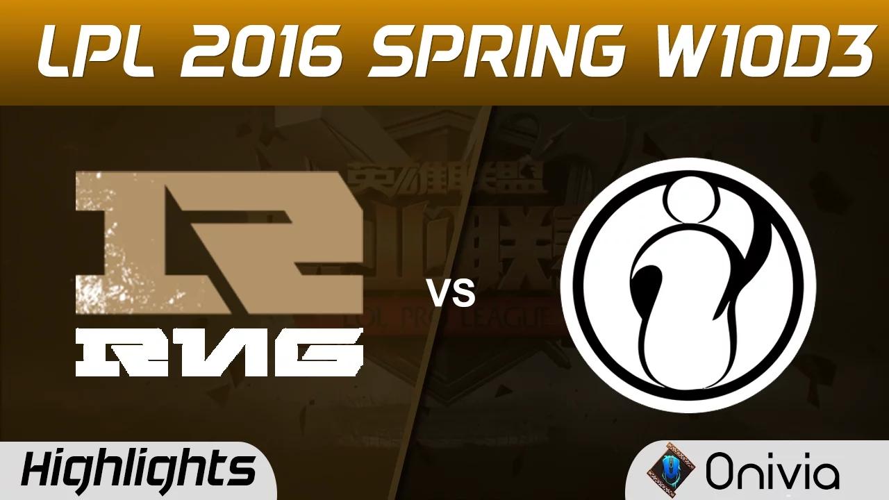 RNG vs IG Highlights Game 1 Tencent LPL LoL Pro League 2016 W10D3 Royal Neve Give Up vs Invictus Gam thumbnail