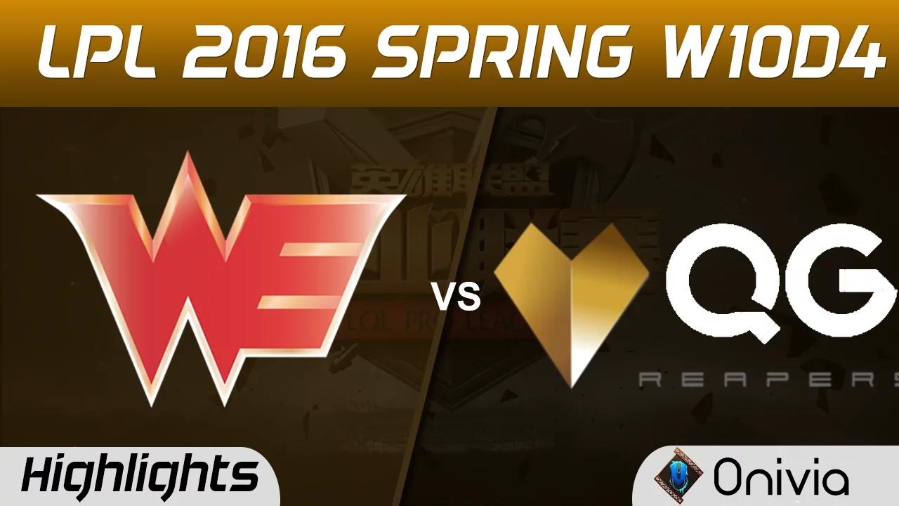 WE vs QG Highlights Game 3 Tencent LPL LoL Pro League 2016 W10D4 Team WE vs Qiao Gu thumbnail