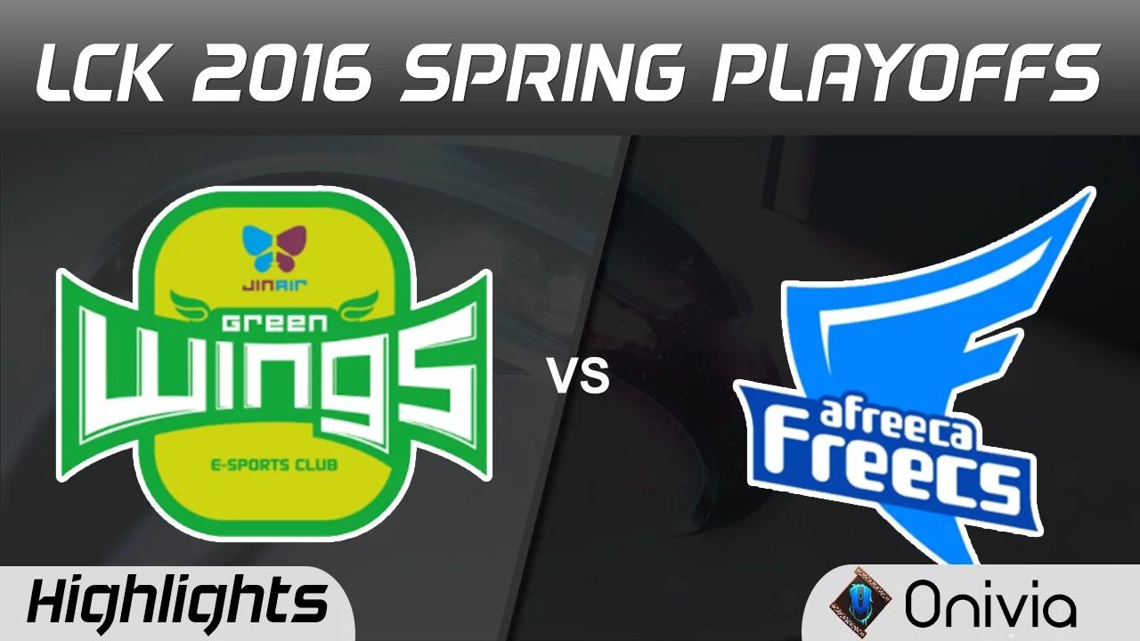 JAG vs AFS Highlights Game 1 LCK Champions 2016 Spring Playoffs Jinair Green Wings vs Afreeca Freecs thumbnail