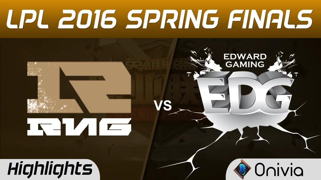 RNG vs EDG Highlights Game 2 Tencent LPL Spring 2016 Finals Royal Never Give Up vs Edward Gaming thumbnail