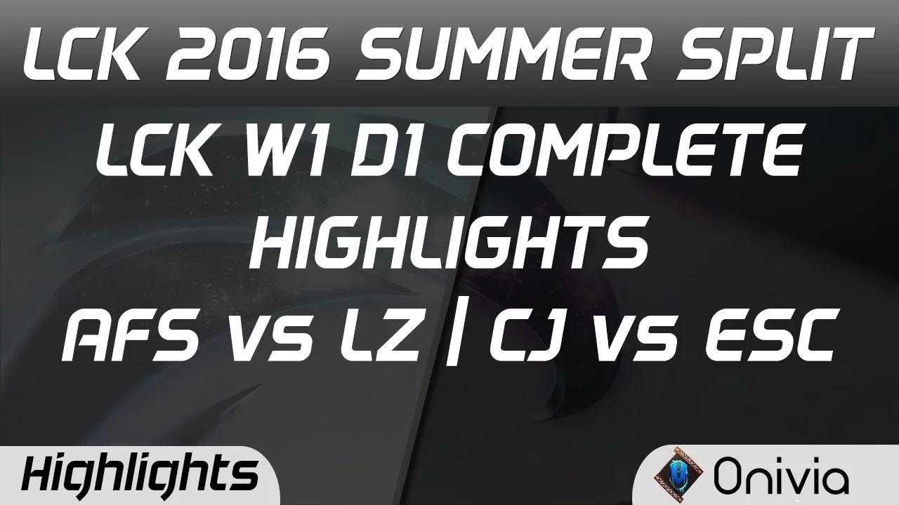 LCK Full W1D1 Highlights AFS vs LZ  | CJ vs ESC Summer 2016 thumbnail