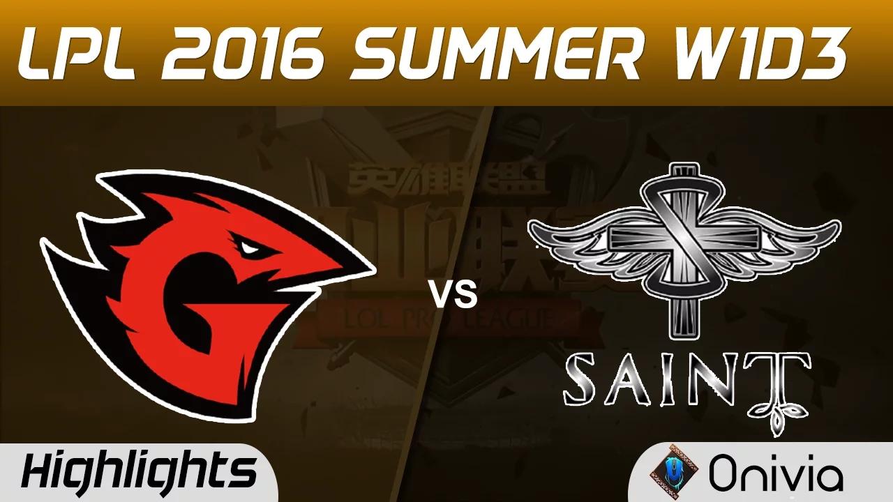 GT vs SAT Highlights Game 1 Tencent LPL Summer 2016 W1D3 Game Talent vs Saint Gaming thumbnail