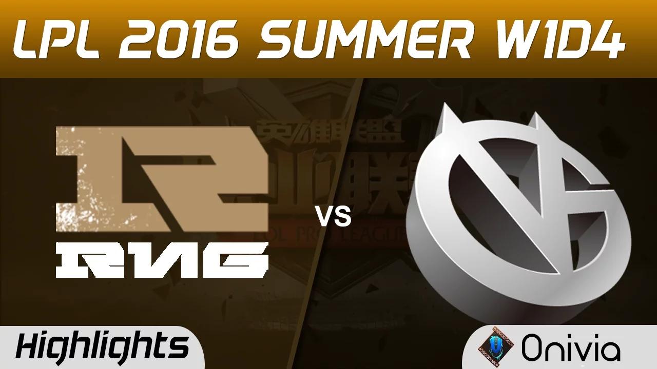 RNG vs VG Highlights Game 1 Tencent LPL Summer 2016 W1D4 Royal Neve Give Up vs Vici Gaming thumbnail