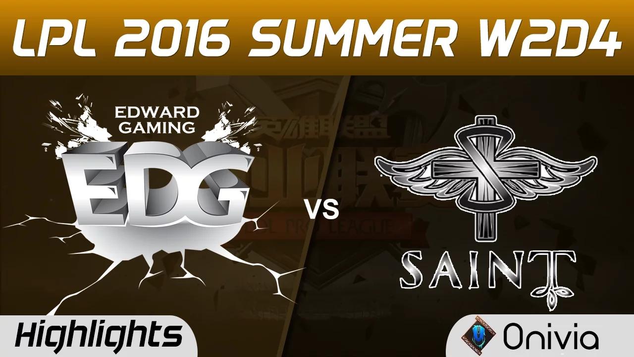 EDG vs SAT Highlights Game 1 Tencent LPL Summer 2016 W2D4 Edward Gaming vs Saint Gaming thumbnail