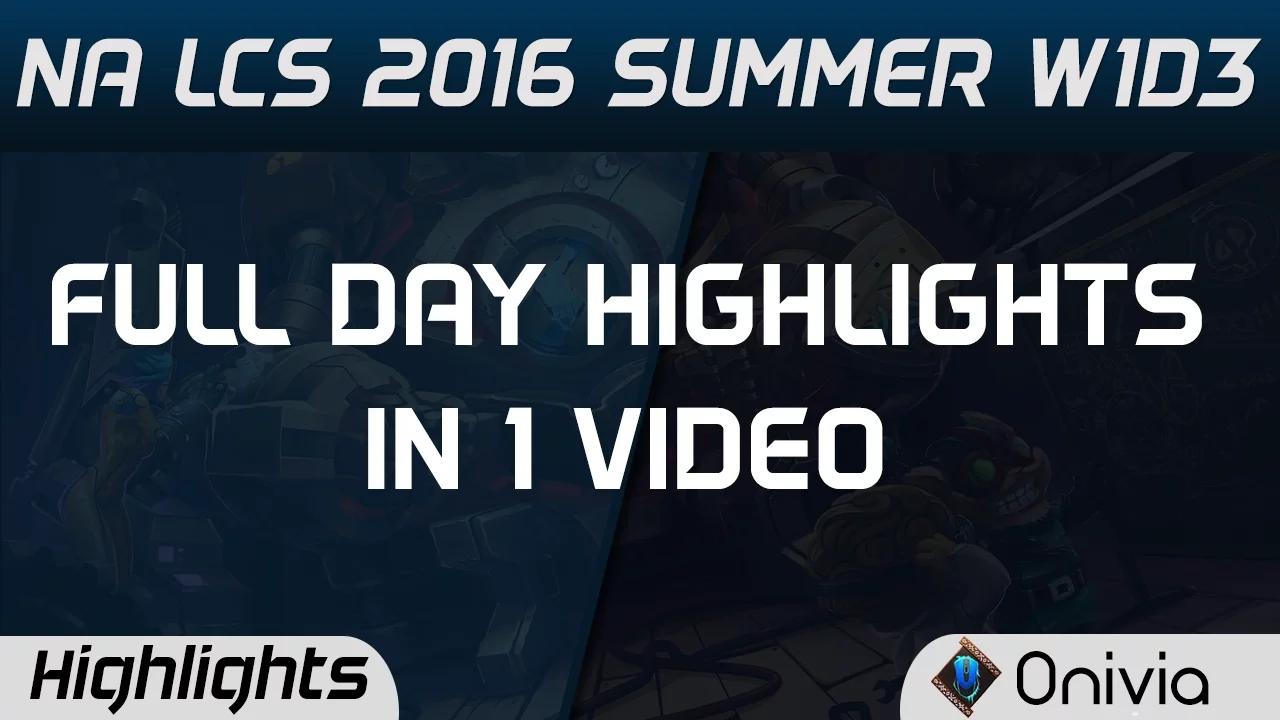 NA LCS Full W1D3 Highlights APX vs CLG | TSM vs TL | FOX vs C9 | IMT vs P1 Summer 2016 thumbnail