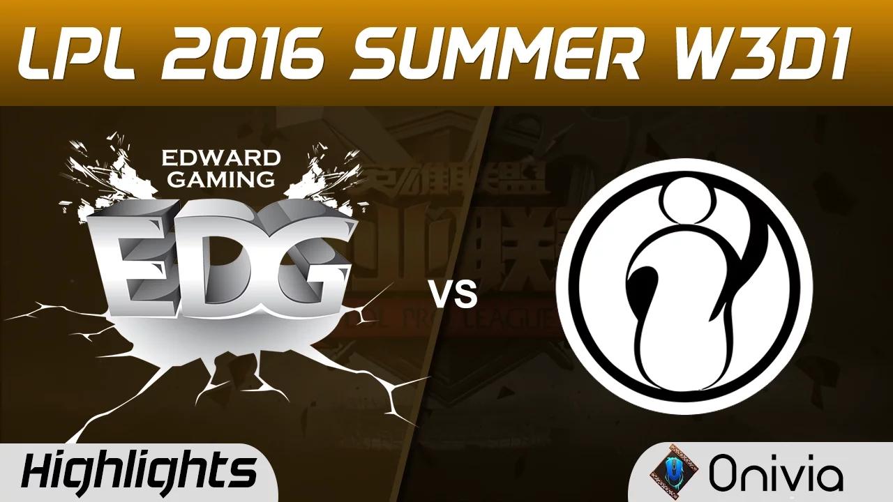 EDG vs IG Highlights Game 2 Tencent LPL Summer 2016 W3D1 Edward Gaming vs Invictus Gaming thumbnail