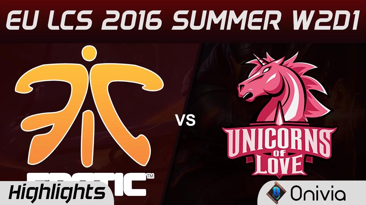 FNC vs UOL highlights Game 1 EU LCS 2016 Summer W2D1 Fnatic vs Unicorns of Love thumbnail