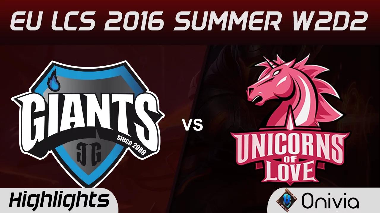 GIA vs UOL highlights Game 2 EU LCS 2016 Summer W2D2 Giants vs Unicorns of Love thumbnail