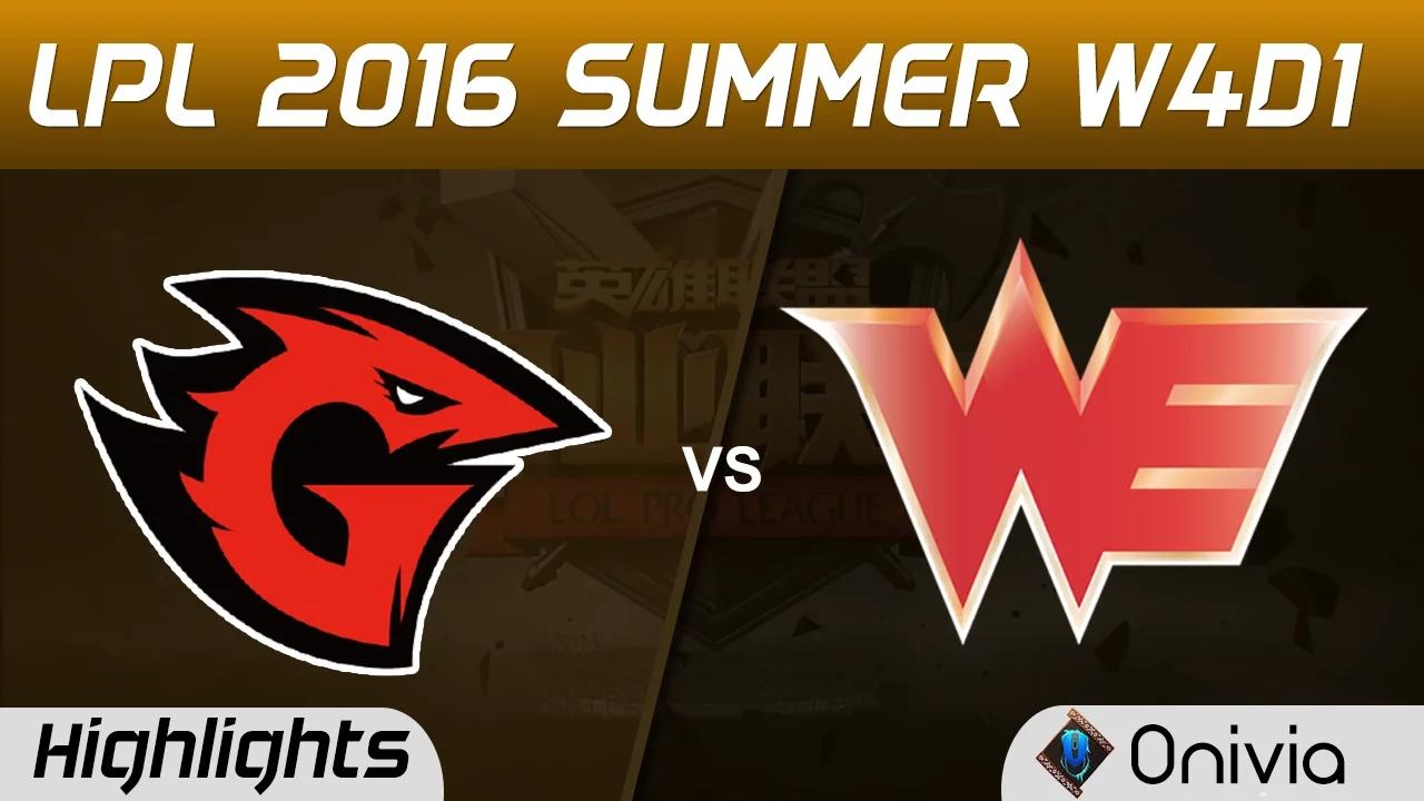 GT vs WE Highlights Game 1 Tencent LPL Summer 2016 W4D2 Game Talents vs Team WE thumbnail