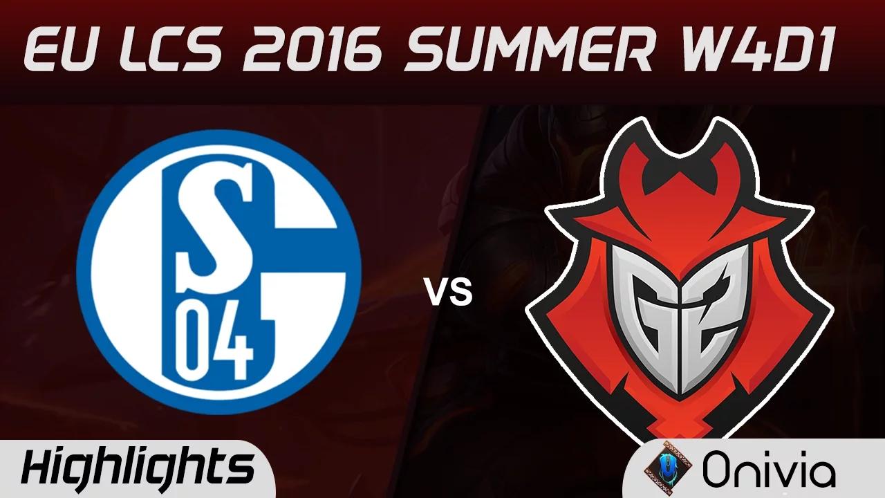 S04 vs G2 highlights Game 1 EU LCS 2016 Summer W4D1 Schalke 04 vs G2 Esports thumbnail