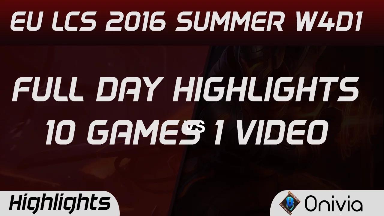 EU LCS Full W4D1 Highlights S04 vs G2 VIT vs GIA FNC vs OG ROC vs UOL Summer 2016 thumbnail