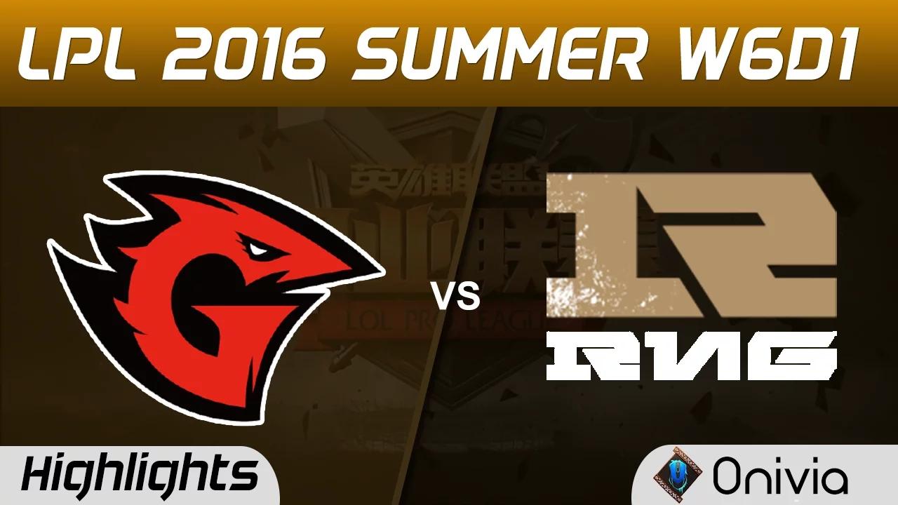 GT vs RNG Highlights Game 1 Tencent LPL Summer 2016 W6D1 Game Talents vs Royal Never Give Up thumbnail