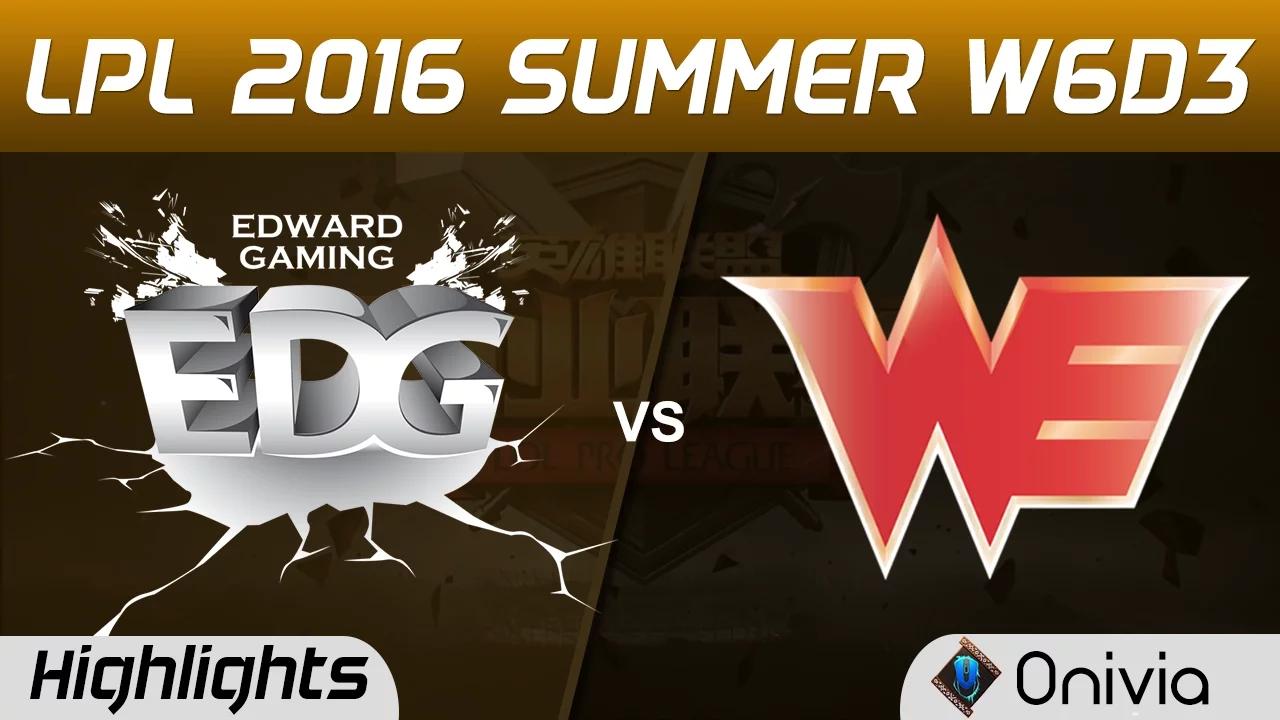 EDG vs WE Highlights Game 2 Tencent LPL Summer 2016 W6D3 Edward Gaming vs Team WE thumbnail