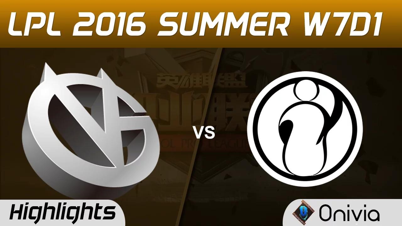 VG vs IG Highlights Game 1 Tencent LPL Summer 2016 W7D1 Vici Gaming vs Invictus Gaming thumbnail