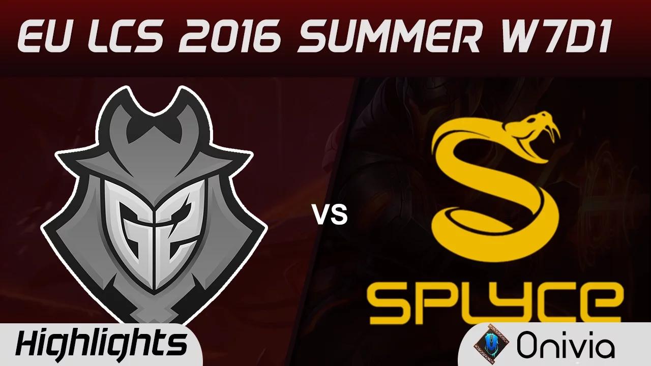 G2 vs SPY highlights Game 1 EU LCS 2016 Summer 7D1 G2 Esports vs Splyce thumbnail