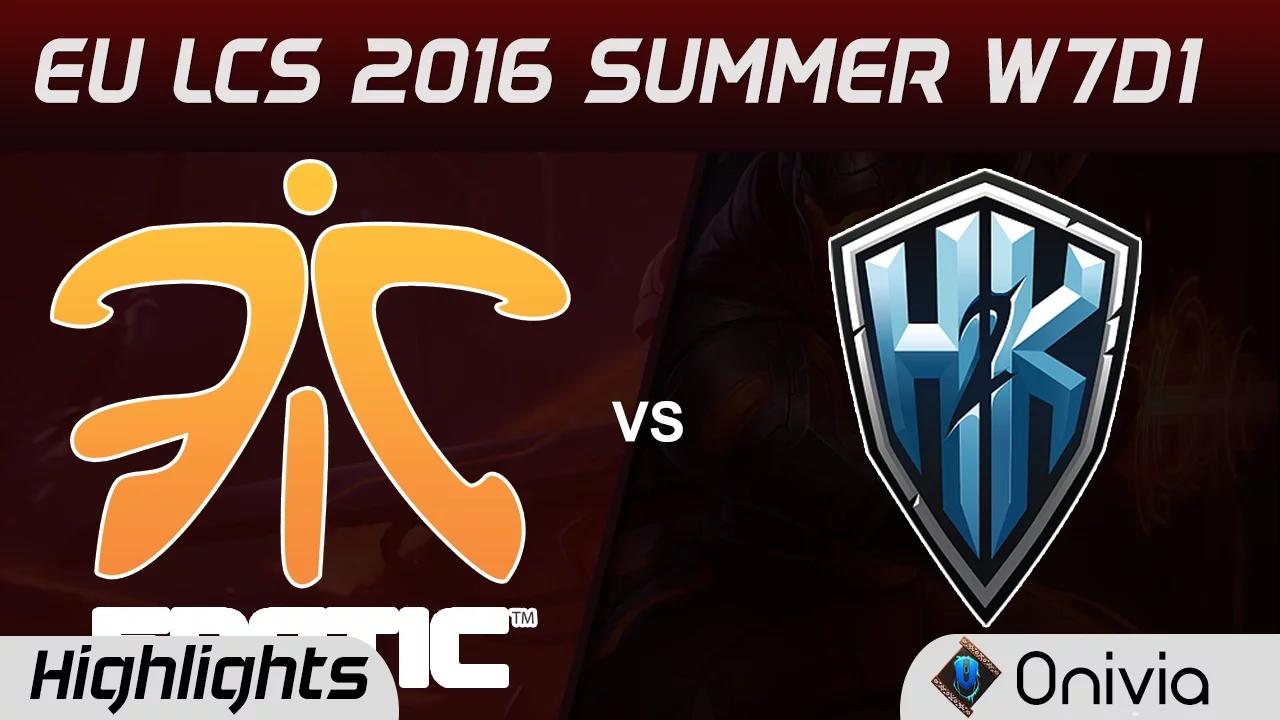 FNC vs H2K highlights Game 2 EU LCS 2016 Summer W7D1 Fnatic vs H2K Gaming thumbnail