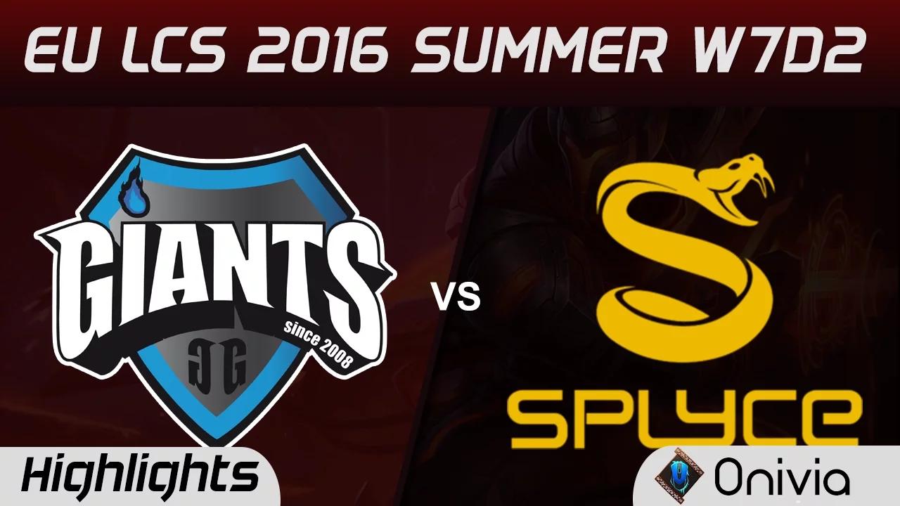 GIA vs SPY highlights Game 2 EU LCS 2016 Summer 7D2 Giants vs Splyce thumbnail