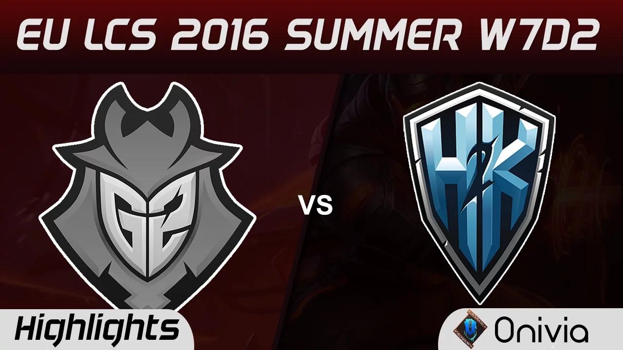 G2 vs H2K highlights Game 2 EU LCS 2016 Summer 7D2 G2 Esports vs H2K Gaming thumbnail