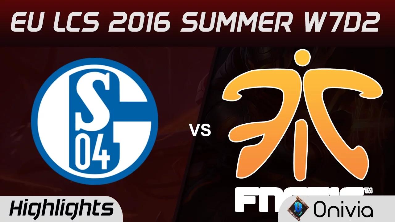 S04 vs FNC highlights Game 2 EU LCS 2016 Summer W7D2 Schalke 04 vs Fnatic thumbnail