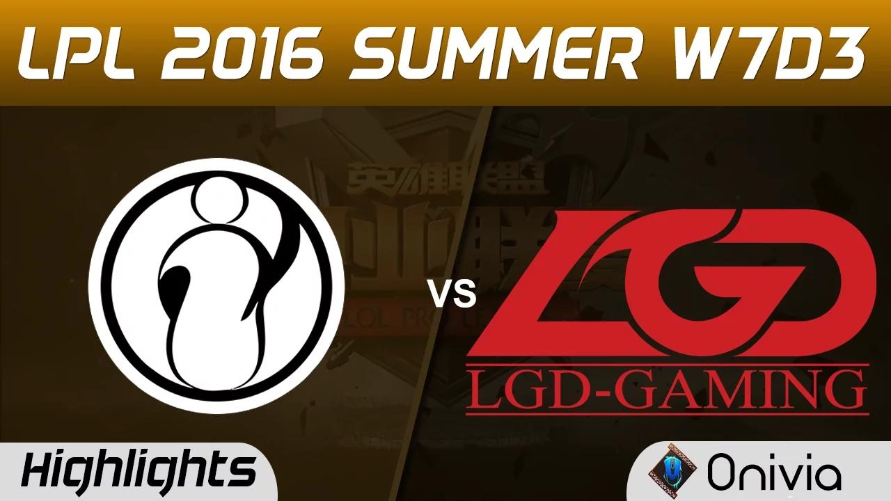 IG vs LGD Highlights Game 1 Tencent LPL Summer 2016 W7D3 Game Invictus Gaming vs LGD Gaming thumbnail