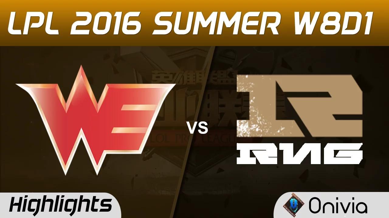 WE vs RNG Highlights Game 2 Tencent LPL Summer 2016 W8D1 Team WE vs Royal Never Give Up thumbnail