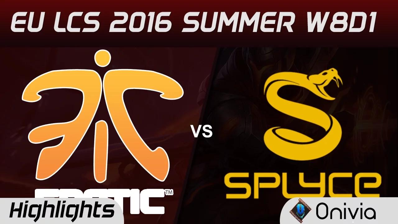 FNC vs SPY highlights Game 1 EU LCS 2016 Summer W8D1 Fnatic vs Splyce thumbnail