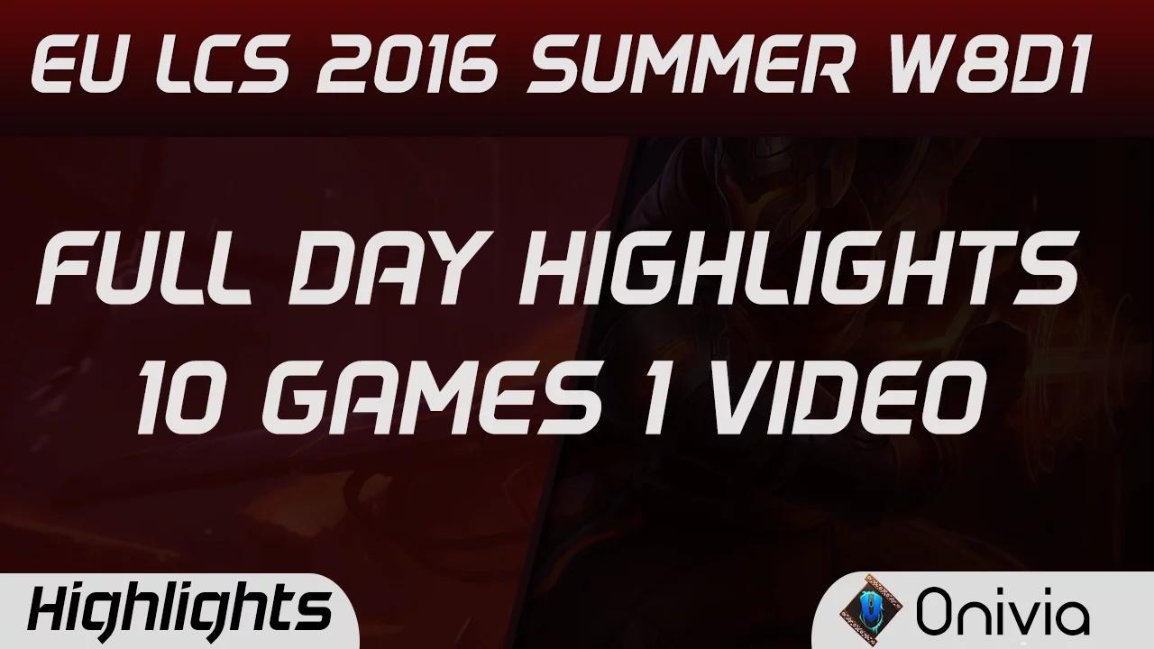 EU LCS Full W8D1 Highlights FNC vs SPY | H2K vs VIT | OG vs GIA | G2 VS UOL | S04 vs ROC Summer 2016 thumbnail