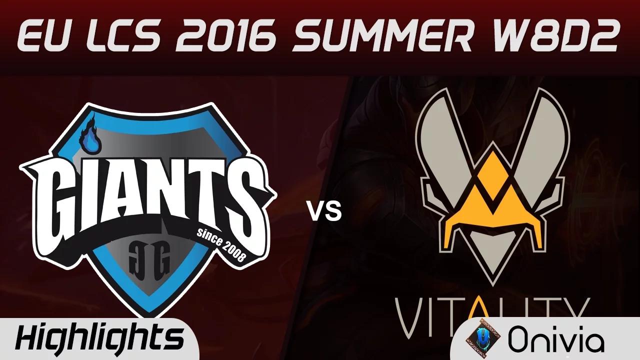 GIA vs VIT highlights Game 1 EU LCS 2016 Summer W8D2 Giants vs Vitality thumbnail