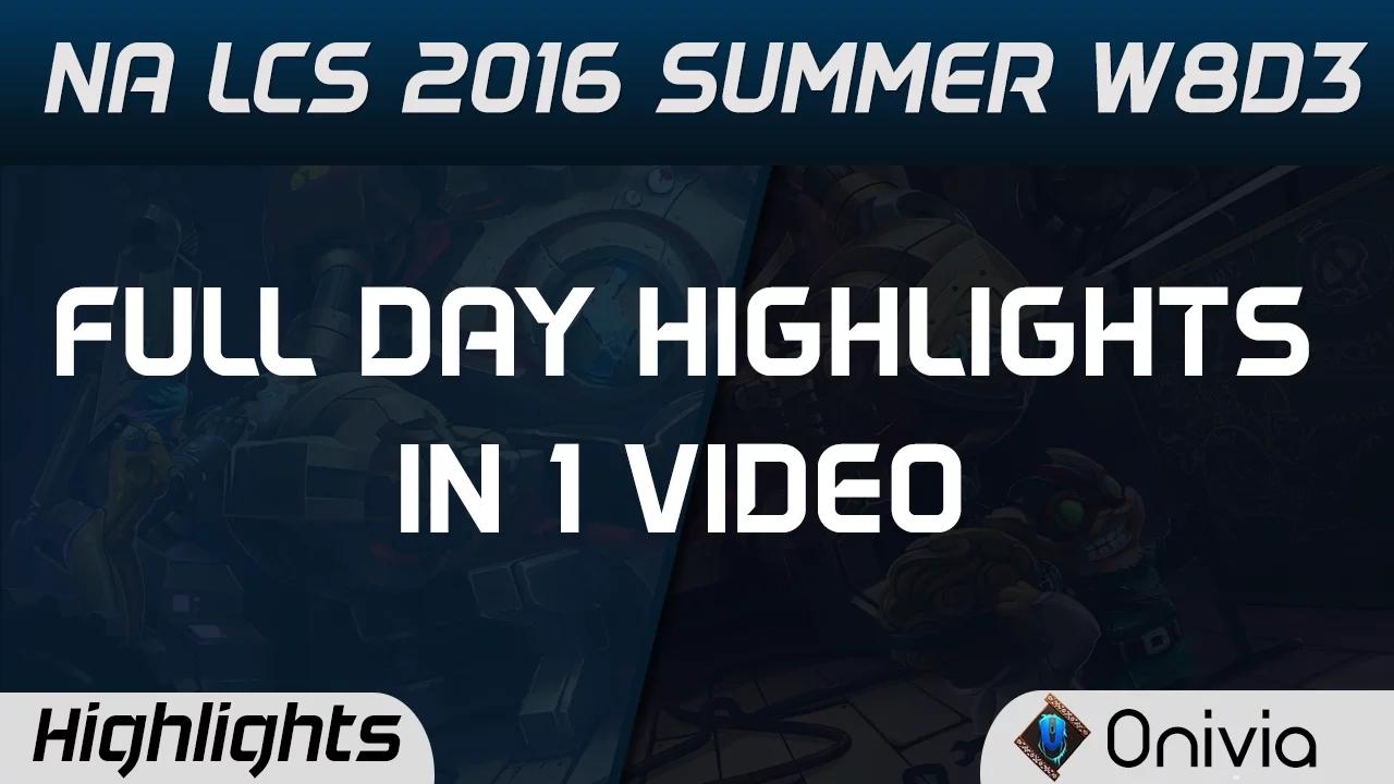 NA LCS Full W8D3 Highlights NRG vs TL | TSM vs NV | C9 vs P1 | FOX vs CLG Summer 2016 thumbnail