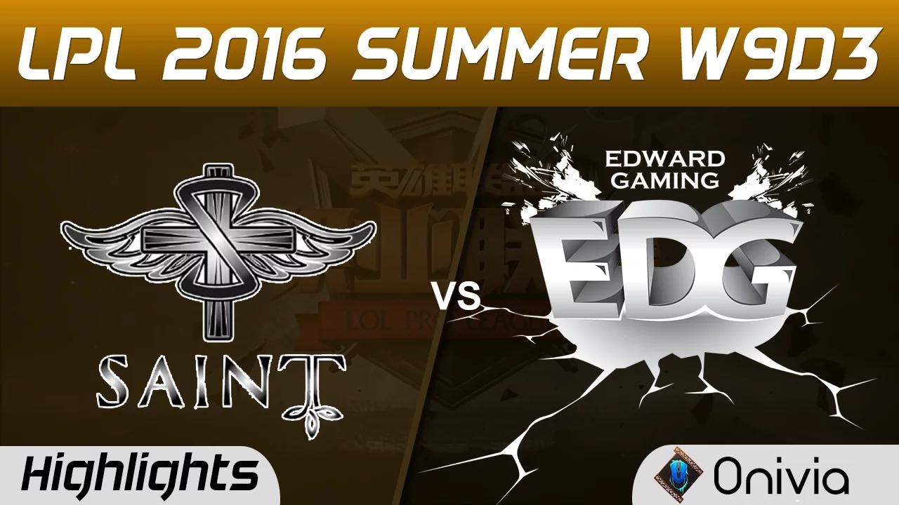 SAT vs EDG Highlights Game 1 Tencent LPL Summer 2016 W9D3 Saint vs Edward Gaming thumbnail