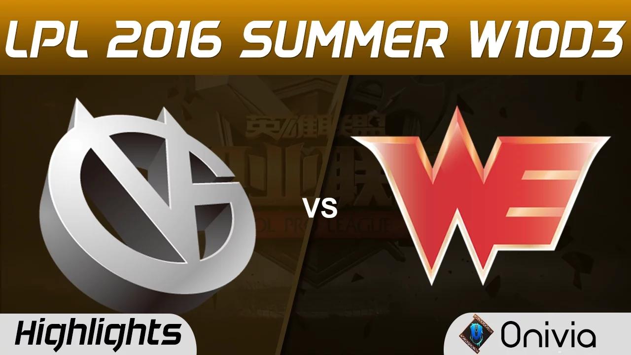 VG vs WE Highlights Game 1 Tencent LPL Summer 2016 W10D3 Vici Gaming vs Team WE thumbnail