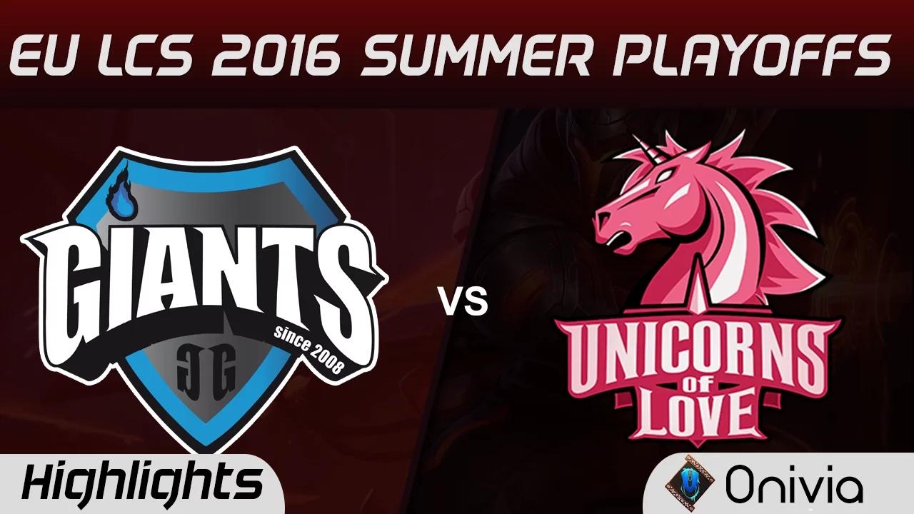 GIA vs UOL highlights Game 1 EU LCS 2016 Summer Playoffs Quarterfinals Giants vs Unicorns of Love thumbnail