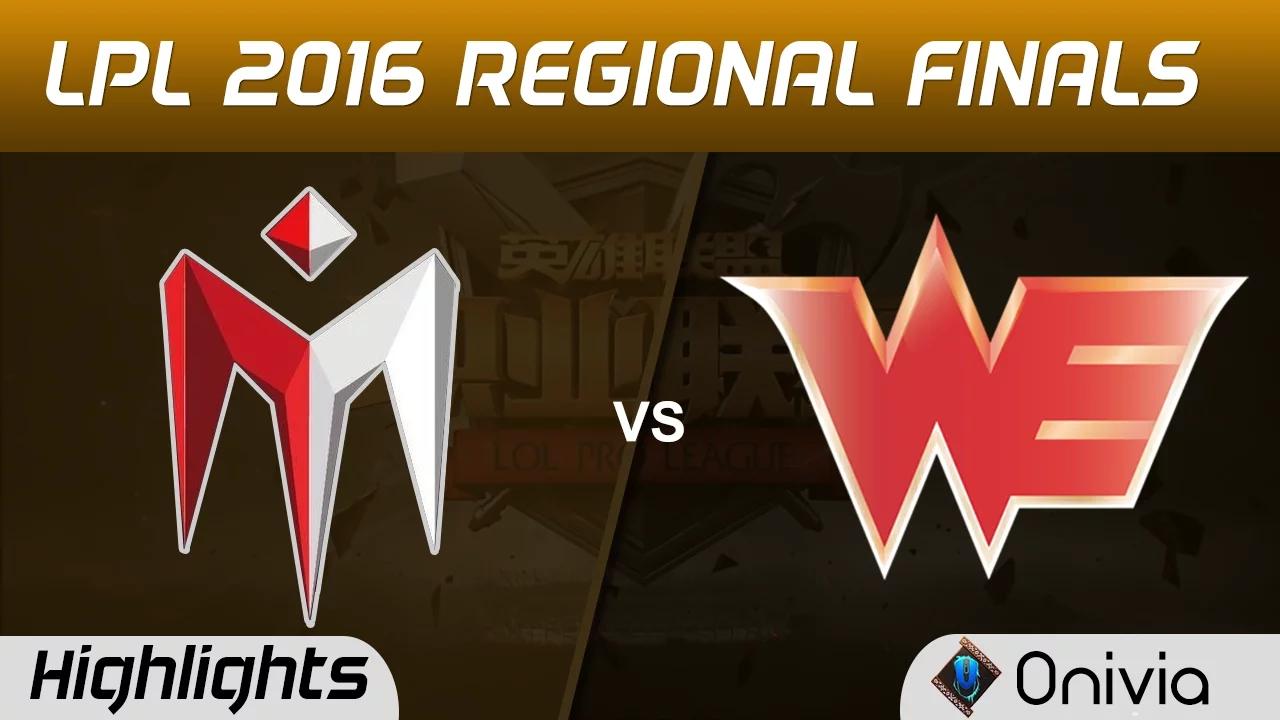 IM vs WE Highlights Game 1 Tencent LPL Summer 2016 Regional Finals I May vs Team WE thumbnail