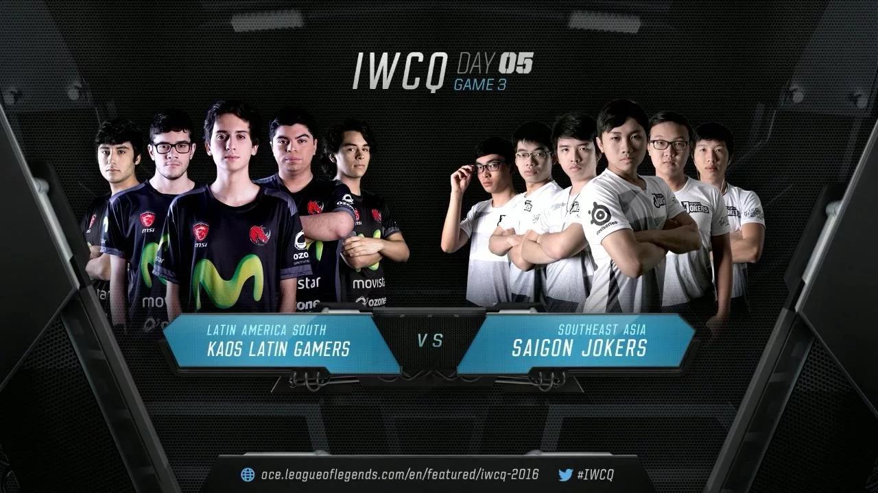 KMV vs SAJ Highlights IWCQ 2016 Day 5 Kaos Latin Gamers vs Saigon Jokers thumbnail