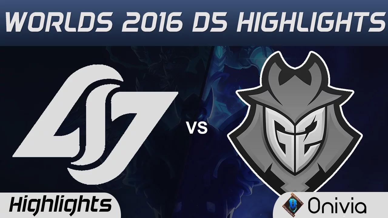 CLG vs G2 Highlights Worlds 2016 D5 Counter Logic Gaming vs G2 Esports thumbnail