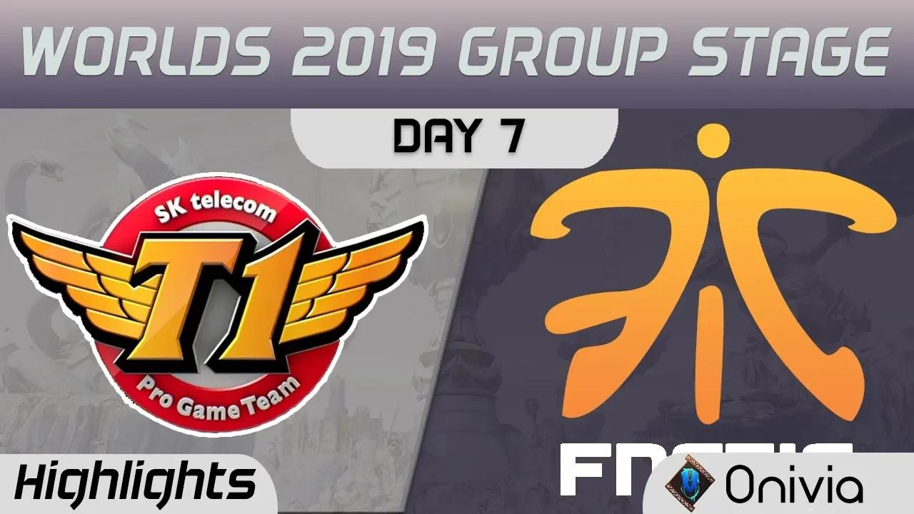 SKT vs FNC Highlights Worlds 2019 Main Event Group Stage SK Telecom T1 vs Fnatic by Onivia thumbnail