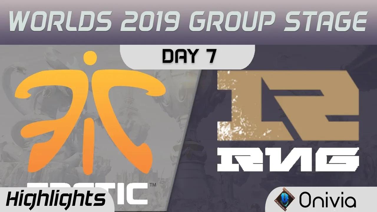 FNC vs RNG Highlights Worlds 2019 Main Event Group Stage Fnatic vs Royal Never Give Up by Onivia thumbnail