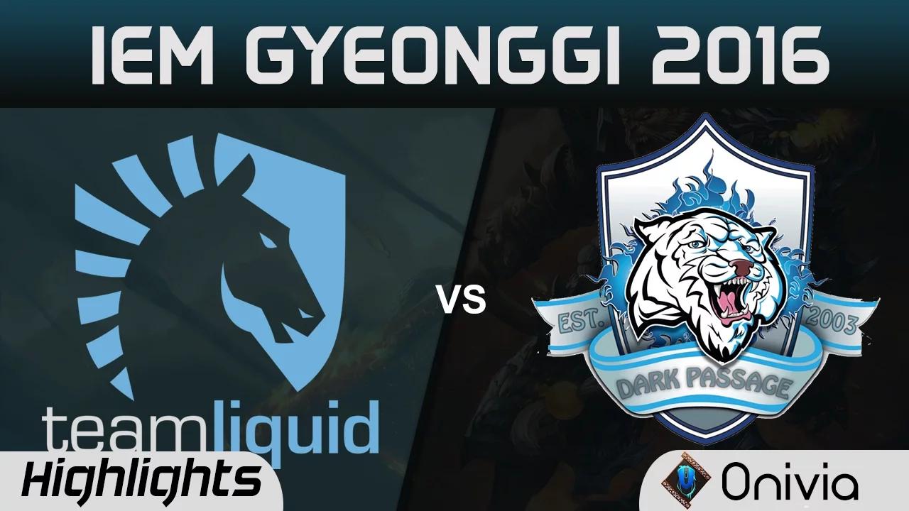 TL vs DP Highlights Game 1 IEM Gyeonggi 2016 D2 Team Liquid vs Dark Passage thumbnail