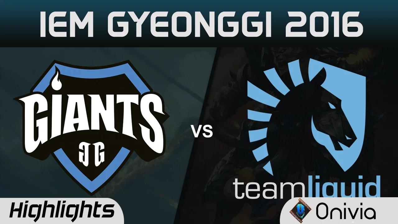 GIA vs TL Highlights Game 1 IEM Gyeonggi 2016 D2 Giants vs Team Liquid thumbnail