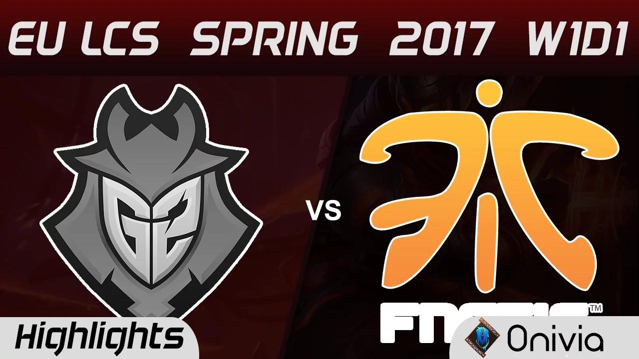 G2 vs FNC Highlights Game 3 EU LCS Spring 2017 W1D1 G2 Esports vs Fnatic thumbnail