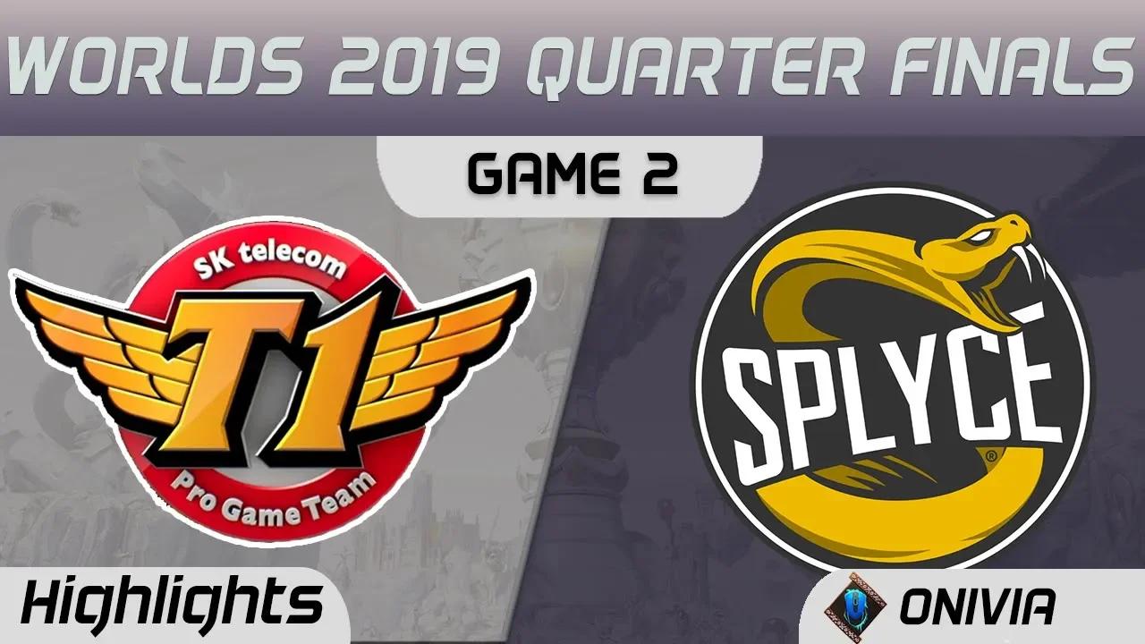 SKT vs SPY Highlights Game 2 Worlds 2019 Main Event Quarter Finals SK Telecom T1 vs Splyce by Onivia thumbnail