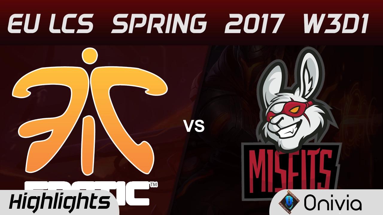 FNC vs MSF Highlights Game 1 EU LCS Spring 2017 W3D1 Fnatic vs Misfits thumbnail